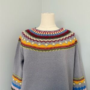 Unbranded Fair Isle Knit Sweater Soft Cozy Vibrant Nordic No Tag Cottagecore